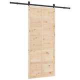 Porta scorrevole Marrone 90 x 208 cm Legno di pino massello