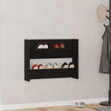 Mobile per scarpe Rovere Nero 82 x 18 x 60 cm Legno truciolato