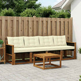 Set di divani da esterno con cuscino 5 pcs Naturale e Crema