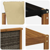 Set di divani da esterno con cuscino 5 pcs Naturale e Beige