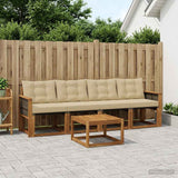 Set di divani da esterno con cuscino 5 pcs Naturale e Beige
