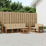 Set di divani da esterno con cuscino 7 pcs Naturale e Beige