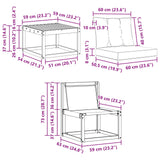Set di divani da esterno con cuscino 7 pcs Naturale e Beige