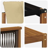Set di divani da esterno con cuscino 7 pcs Naturale e Beige