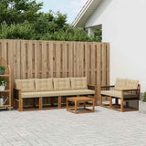 Set di divani da esterno con cuscino 7 pcs Naturale e Beige