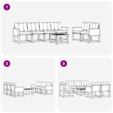 Set di divani da esterno con cuscino 7 pcs Naturale e Beige
