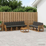 Set di divani da esterno con cuscino 8 pcs Naturale e Nero