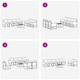 Set di divani da esterno con cuscino 8 pcs Naturale e Nero