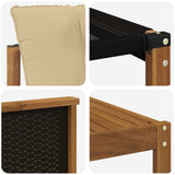 Set di divani da esterno con cuscino 8 pcs Naturale e Beige