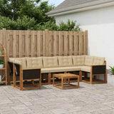 Set di divani da esterno con cuscino 8 pcs Naturale e Beige