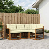 Set di divani da esterno con cuscino 4 pcs Naturale e Crema
