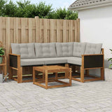 Set di divani da esterno 5 pcs Naturale e Grigio Chiaro