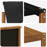 Set di divani da esterno con cuscino 5 pcs Naturale e Nero