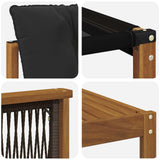 Set di divani da esterno con cuscino 5 pcs Naturale e Nero