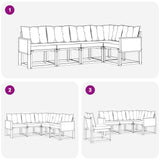 Set di divani da esterno 5 pcs Naturale e Grigio Chiaro