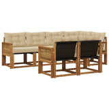 Set di divani da esterno con cuscino 7 pcs Naturale e Beige