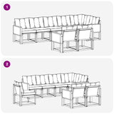 Set di divani da esterno con cuscino 8 pcs Naturale e Crema