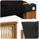 Set di divani da esterno con cuscino 8 pcs Naturale e Nero