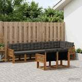 Set di divani da esterno con cuscino 8 pcs Naturale e Nero