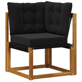 Set di divani da esterno con cuscino 8 pcs Naturale e Nero