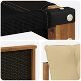 Set di divani da esterno con cuscino 7 pcs Naturale e Beige