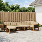 Set di divani da esterno con cuscino 7 pcs Naturale e Beige