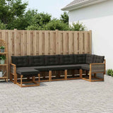 Set di divani da esterno con cuscino 7 pcs Naturale e Nero