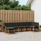 Set di divani da esterno con cuscino 7 pcs Naturale e Nero