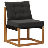 Set di divani da esterno con cuscino 7 pcs Naturale e Nero