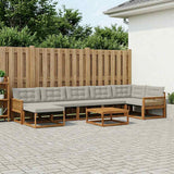 Set di divani da esterno 8 pcs Naturale e Grigio Chiaro