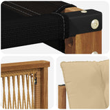 Set di divani da esterno con cuscino 9 pcs Naturale e Beige