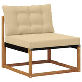 Set di divani da esterno con cuscino 9 pcs Naturale e Beige