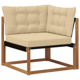 Set di divani da esterno con cuscino 9 pcs Naturale e Beige