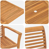 Set da Pranzo per Giardino 5 pcs Marrone Legno di teak solido