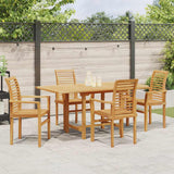 Set da Pranzo per Giardino 5 pcs Marrone Legno di teak solido