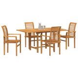 Set da Pranzo per Giardino 5 pcs Marrone Legno di teak solido