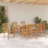 Set da Pranzo per Giardino 7 pcs Marrone Legno di teak solido