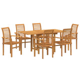 Set da Pranzo per Giardino 7 pcs Marrone Legno di teak solido