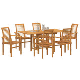 Set da Pranzo per Giardino 7 pcs Marrone Legno di teak solido