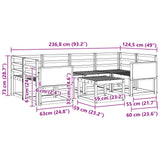 Set di divani da esterno 5 pcs Naturale
