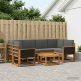 Set di divani da esterno con cuscino 5 pcs Naturale e Antracite