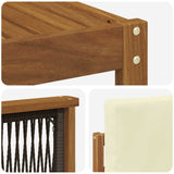 Set di divani da esterno con cuscino 5 pcs Naturale e Crema