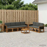 Set di divani da esterno con cuscino 7 pcs Naturale e Antracite