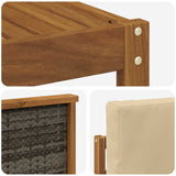 Set di divani da esterno con cuscino 7 pcs Naturale