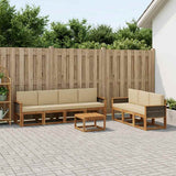 Set di divani da esterno con cuscino 7 pcs Naturale