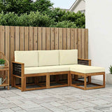 Set di divani da esterno con cuscino 4 pcs Naturale e Crema