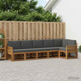 Set di divani da esterno 6 pcs Naturale e Antracite Poliestere