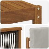 Set di divani da esterno 7 pcs Naturale e Grigio Chiaro