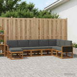 Set di divani da esterno con cuscino 8 pcs Naturale e Antracite