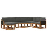 Set di divani da esterno con cuscino 8 pcs Naturale e Antracite